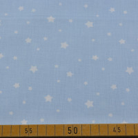 Baumwollstoff Hellblau mit weißen Sternen – 100% Baumwolle Baumwollstoff Hellblau mit weißen Sternen – 100% Baumwolle