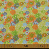 Baumwollstoff – Paisley-Muster in Grün & Orange | Hochwertige Baumwolle Baumwollstoff – Paisley-Muster in Grün & Orange | Hochwertige Baumwolle