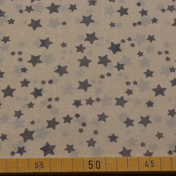 Chiffonstoff – Sterne auf Beige | Leichter, eleganter Chiffon