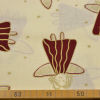 Baumwollstoff mit Engeln in Rot und Gold auf naturfarbenem Untergrund - Perfekt für Weihnachten Baumwollstoff mit Engeln in Rot und Gold auf naturfarbenem Untergrund - Perfekt für Weihnachten