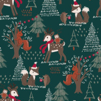 Feiertags-Freude: Weihnachtliche Motive auf Grünem Hintergrund Feiertags-Freude: Weihnachtliche Motive auf Grünem Hintergrund