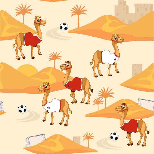 Glünz GmbH, Baumwolle, Cotton, B2069 Kamelfußball, kamel, camel, wüste, desert, katar, fifa, fußball, soccer, football, 