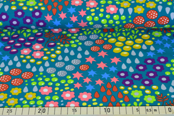 rainy garden (petrol) - A995