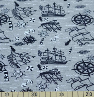 Glünz GmbH, Baumwoll Jersey, Cotton, Piratenschiff P111 Glünz GmbH, Baumwoll Jersey, Cotton, Piratenschiff P111