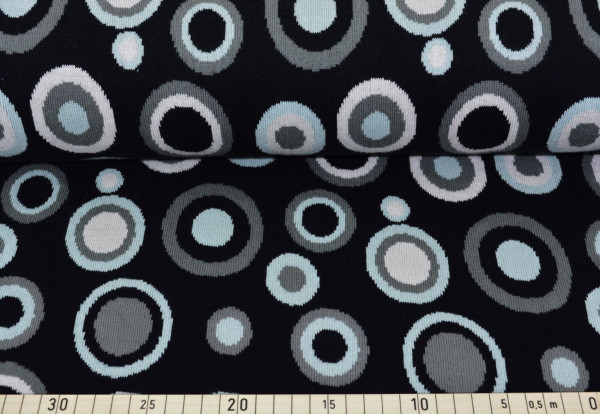 BIO Strick colored circles (schwarz) - B1311