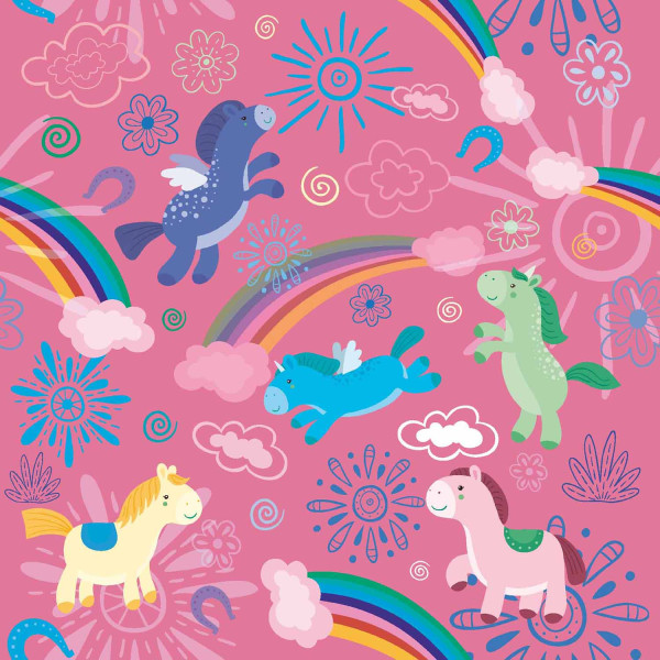 Glünz GmbH, Baumwoll Jersey, Jarla A708, Kind, Kinder, child, children, pink, psychedelisch, psychedelic, unicorn, einhorn, pegasus, pferd, horse, regenbogen, rainbow, sonne, sun, bunt, multicolour