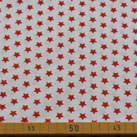 Baumwollstoff – Sterne in Rot auf Weiß | Hochwertige Baumwolle Baumwollstoff – Sterne in Rot auf Weiß | Hochwertige Baumwolle