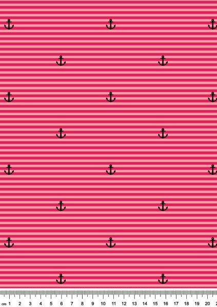 Anker + Streifen (rosa/pink) - B1588