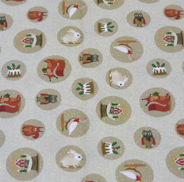 Glünz GmbH, Baumwolle, Cotton, Advent Z1690 Schneekugel, tiere, animal, snowball, 