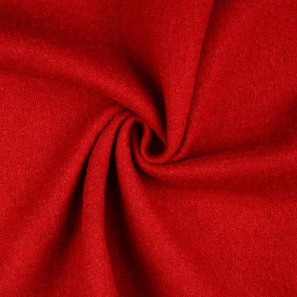 Wollfleece Meterware - Hochwertige Schurwolle in lebendigem Rot