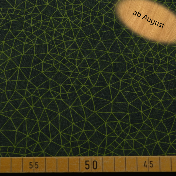 Sweatstoff mit geometrischem Linienmuster in Grün | Baumwoll-Polyester – 280g/m²