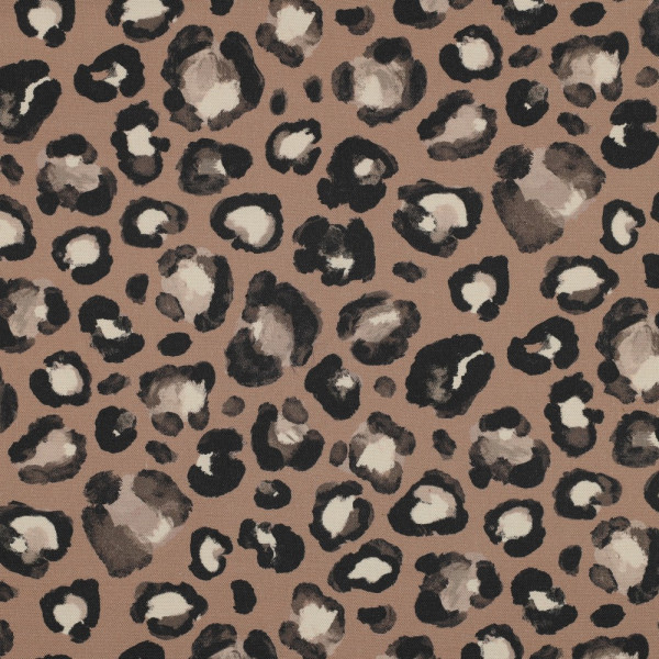 Canvas „Hakon“ Braun – Leopardenmuster | 100% Baumwolle, 225 g/m², 138 cm breit