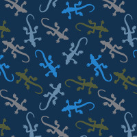 Glünz GmbH, French Terry angeraut, blau, Gecko, Eidechse, Salamander,  Glünz GmbH, French Terry angeraut, blau, Gecko, Eidechse, Salamander,