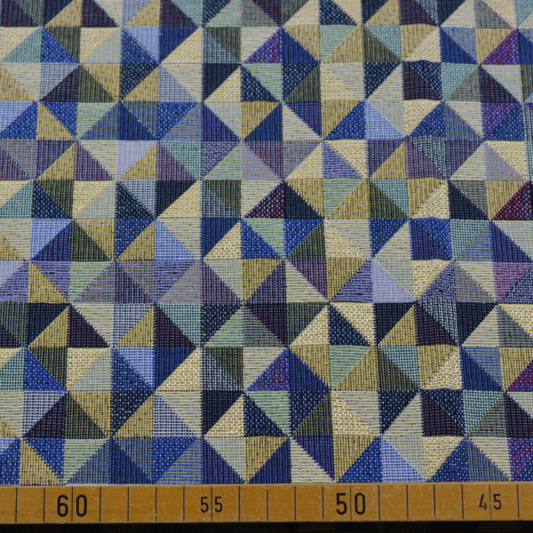 Gewebter Gobelin-Stoff mit geometrischem Muster – schwerer Dekostoff aus Baumwolle und Polyester mit ca. 450 g/m² und 140 cm Breite für Kissen, Taschen, Möbelbezüge und Wohnaccessoires