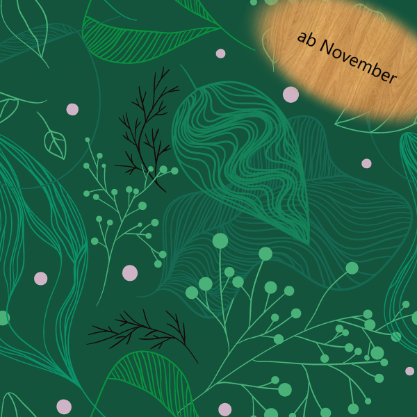 French Terry – Florales Muster in Grün | 95% Baumwolle, 5% Elasthan, 150 cm, 250 g/m²