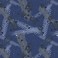 Blauer French Terry mit Fußabdruck-Design Blauer French Terry mit Fußabdruck-Design