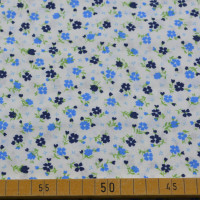 Baumwollstoff mit blauen Blümchen – Leichter Sommerstoff aus 100% Baumwolle Baumwollstoff mit blauen Blümchen – Leichter Sommerstoff aus 100% Baumwolle