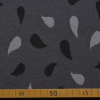 Strick Jacquard mit Tropfenmuster in Grau | 90% Baumwolle – 145-150 cm breit, 240 g/m² Strick Jacquard mit Tropfenmuster in Grau | 90% Baumwolle – 145-150 cm breit, 240 g/m²