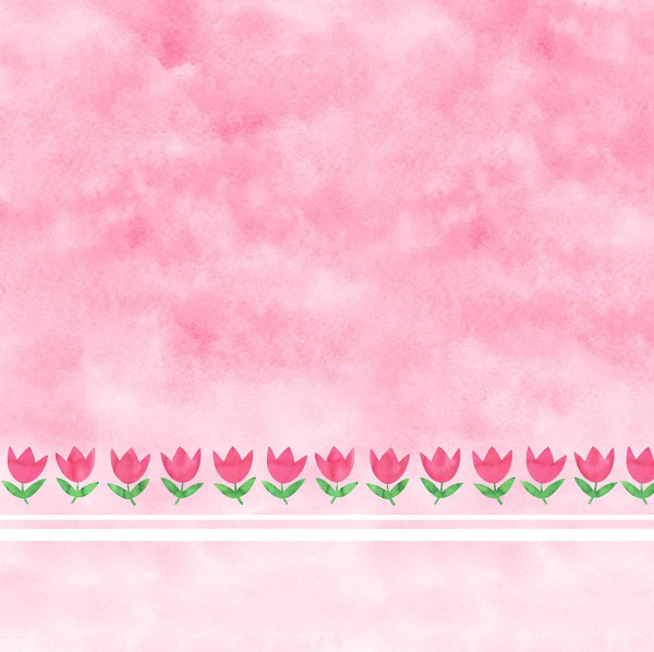 Baumwoll-Jersey in Rosa mit Tulpen-Bordüre – Perfekt für frühlingshafte Nähprojekte