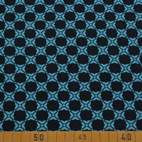 Baumwolljersey mit Schachbrett-Muster in Blau und Schwarz Baumwolljersey mit Schachbrett-Muster in Blau und Schwarz