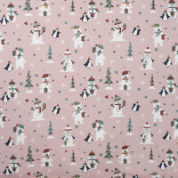 Baumwoll Jersey mit Schneemännern, Pinguinen und Weihnachtsbäumen – 150 cm Breite, 200 g/m² Baumwoll Jersey mit Schneemännern, Pinguinen und Weihnachtsbäumen – 150 cm Breite, 200 g/m²