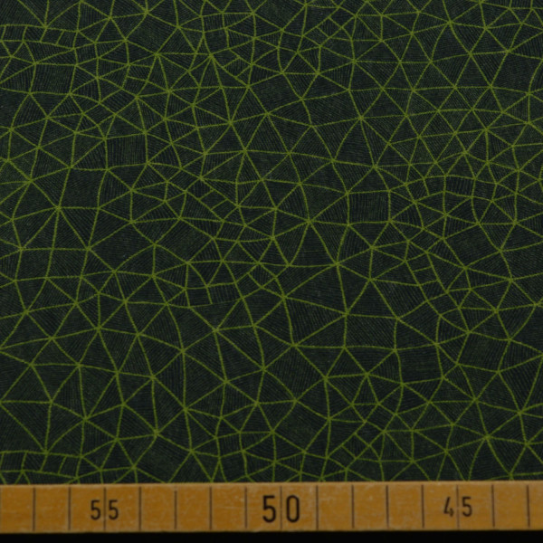Sweatstoff mit geometrischem Linienmuster in Grün | Baumwoll-Polyester – 280g/m²