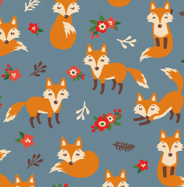 Glünz GmbH, Alpenfleece, Julius Z1651, indigo, blau, blue, fox, fuchs, flower, blume