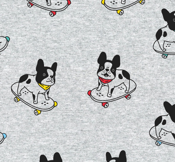 Glünz GmbH, Alpenfleece, Julius Z1646, skate. skateboard, dog, hund, bulldog