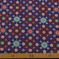 Baumwollstoff – Orientalisches Muster in Blau & Bunt | Hochwertige Baumwolle Baumwollstoff – Orientalisches Muster in Blau & Bunt | Hochwertige Baumwolle
