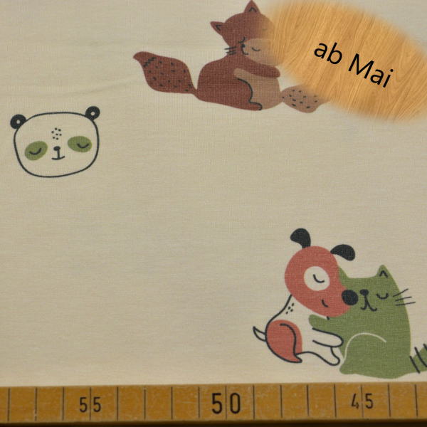 Baumwoll Jersey mit Kindermotiv aus 95 % Baumwolle und 5 % Elasthan – elastischer Jersey Stoff mit ca. 220 g/m² für Kinderbekleidung und kreative Nähprojekte