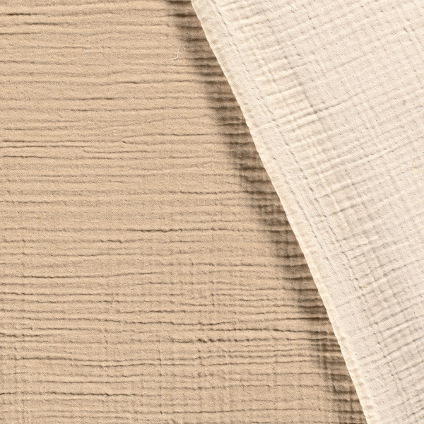 Musselin Sand/Beige – 4-lagig, 130 cm breit, 230 g/m²