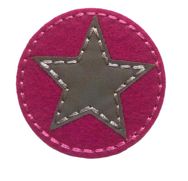 Glünz GmbH Applikation Stern Star, pink, reflect