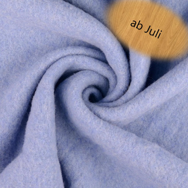 "Wollfleece Meterware - Hochwertige Schurwolle in lebendigem Hellblau