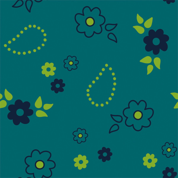 Glünz GmbH, Baumwoll Strick Jacquard, Yvette B2096, paisley, blume, petrol