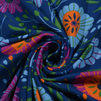 Vorschau: Baumwoll-Jersey – Buntes Blumenmuster, elastisch, Ökotex Standard 100, 150 cm breit Vorschau: Baumwoll-Jersey – Buntes Blumenmuster, elastisch, Ökotex Standard 100, 150 cm breit