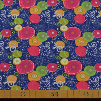 Baumwollstoff – Farbenfrohes Paisley-Muster auf Dunkelblau | Hochwertige Baumwolle Baumwollstoff – Farbenfrohes Paisley-Muster auf Dunkelblau | Hochwertige Baumwolle