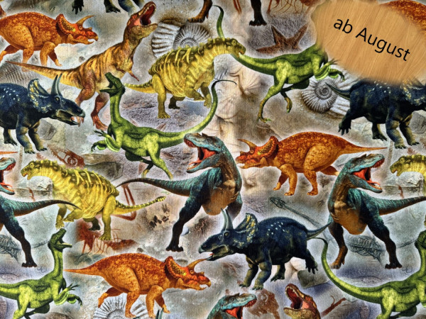 Dinosaurierwelt French Terry Stoff - 95% Baumwolle, 5% Elasthan - 150 cm breit