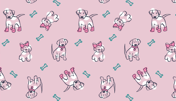 Funny Puppies (rosa) - I294