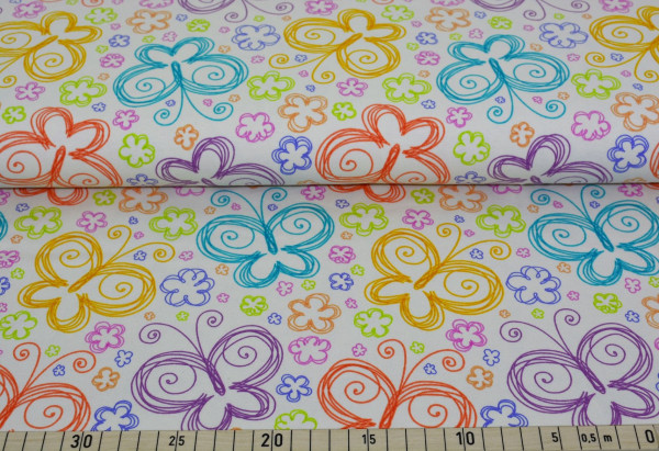 Schmetterlinge retro (creme) - B484