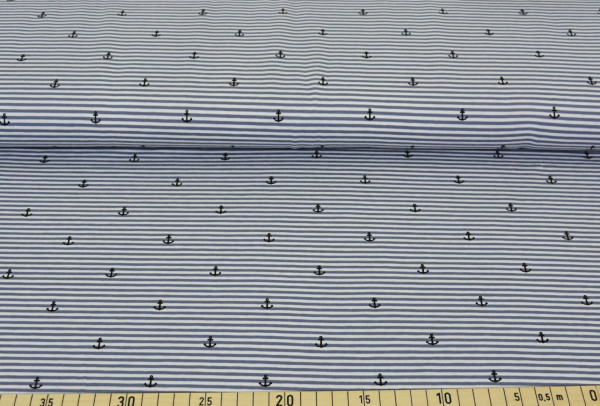 Anker + Streifen (Ringel, grau) - B1498