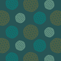 Stilisierte Blumen-Mandalas auf Petrol Stilisierte Blumen-Mandalas auf Petrol