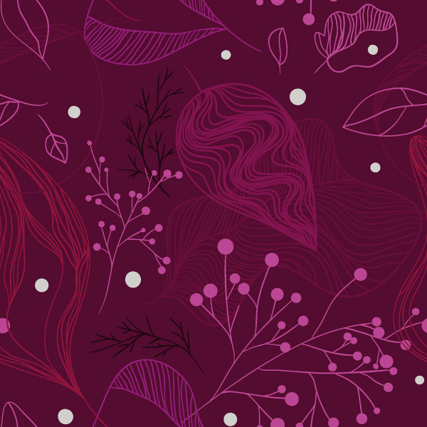 French Terry – Florales Muster in Bordeaux | 95% Baumwolle, 5% Elasthan, 150 cm, 250 g/m²