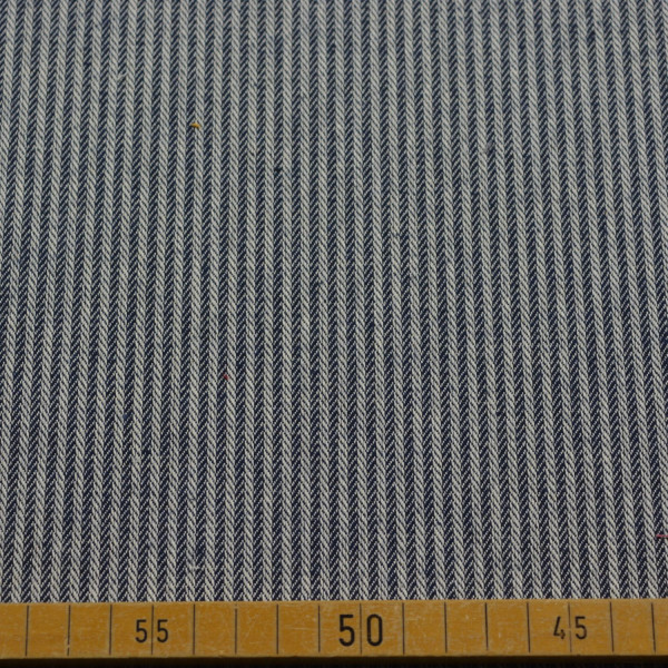 Gobelin Fischgrät Natur Dunkelblau – Dekostoff 140 cm