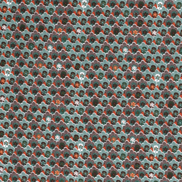 Raffaela Z1387, Glünz GmbH, Blume, Blumen, abstrakt, Blüte, petrol, braun