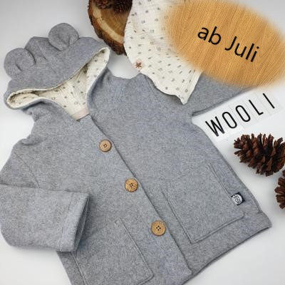 Wollfleece Meterware - Hochwertige Schurwolle in lebendigem Grau
