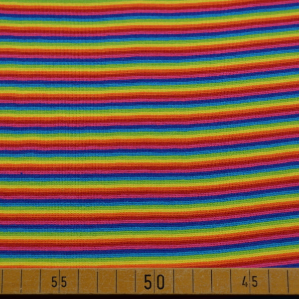 Bündchen Regenbogen gestreift – 95 % Baumwolle 5 % Elasthan, 35 cm, 265 g/m²