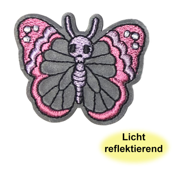 Glünz GmbH, Applikation, AP30, schmetterling, butterfly, silber, silver, reflex, reflektion, reflect, light, licht, schutz, safety, kind, child. protect, pink, rosa