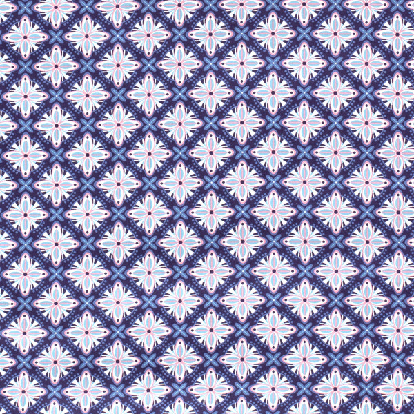 Marietta - Z1347, Glünz GmbH, Baumwolle, abstrakt, Blume, marine, rosa, türkis, blau