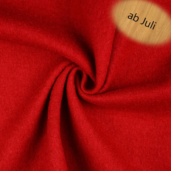 Wollfleece Meterware - Hochwertige Schurwolle in lebendigem Rot
