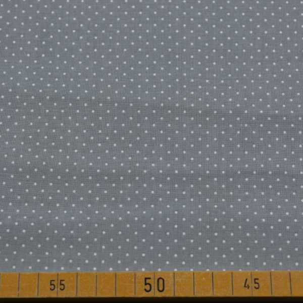 Baumwollstoff Grau mit weißen Punkten – 100% Baumwolle – Meterware